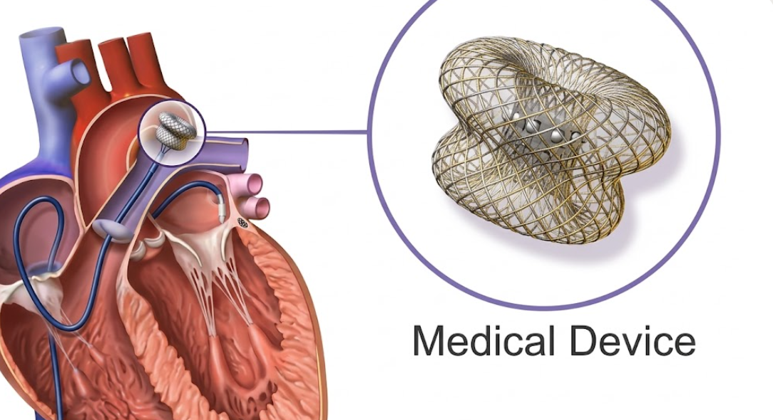 Collection of various septal occluder device models used for closing holes in the heart